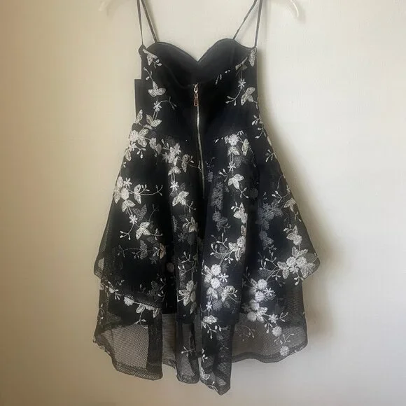 New Lulus Strapless Sweatheart High Low Little Black Dress Homecoming Size XS - Picture 2 of 6